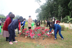 Hội LHPN tỉnh Phú Thọ tổ chức trồng hoa khai xuân Hưởng ứng Chương trình “Trồng 1 tỷ cây xanh